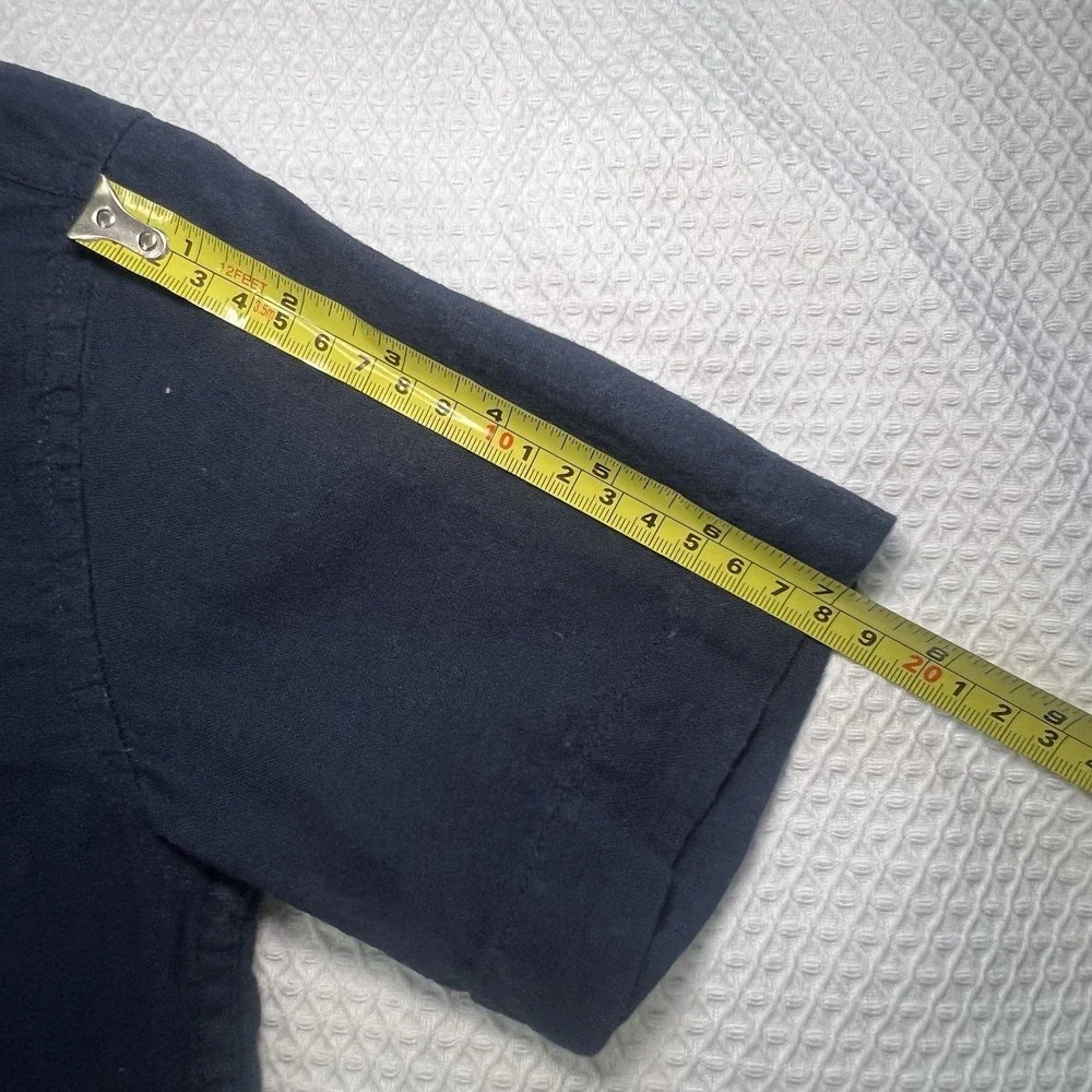 Old Navy‎ Boys Size 8 Medium Navy Button Down Short Sleeve Shirt Pocket Collared